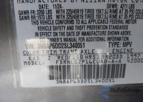 2025 Nissan Kicks Sr Intelligent Awd from USA, damaged, VIN 3N8AP6DD2SL340051